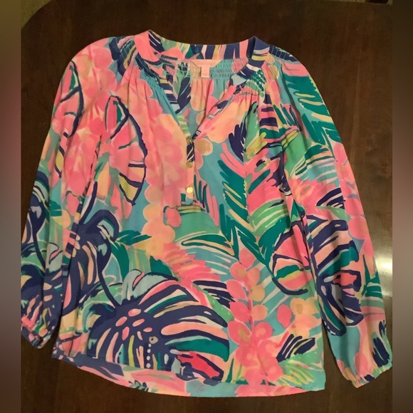 Lilly Pulitzer Long Sleeve Blouse Size XS PREOWNED - Picture 1 of 3